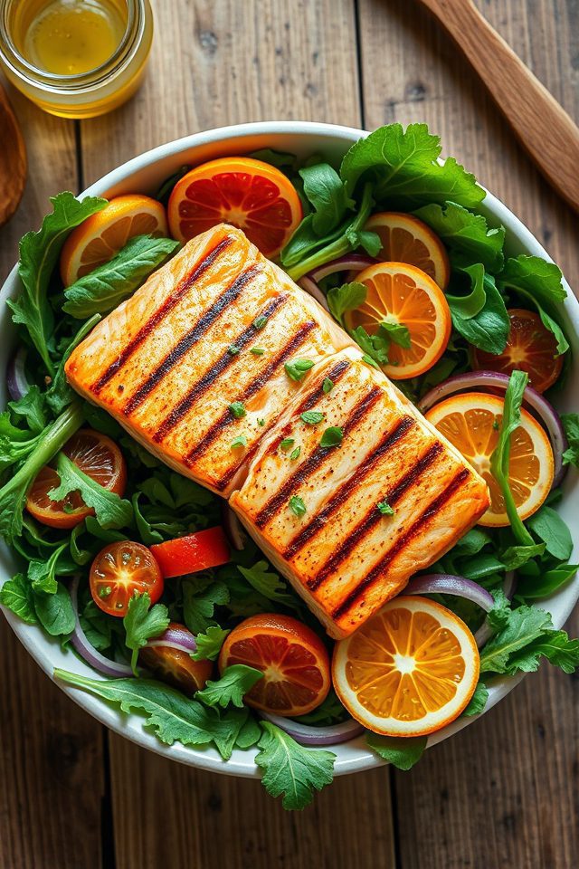 salmon salad citrus dressing