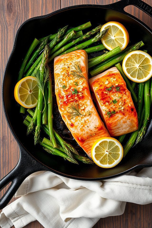 salmon with asparagus skillet