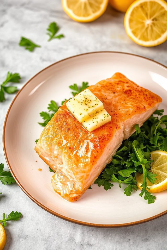 salmon with garlic butter