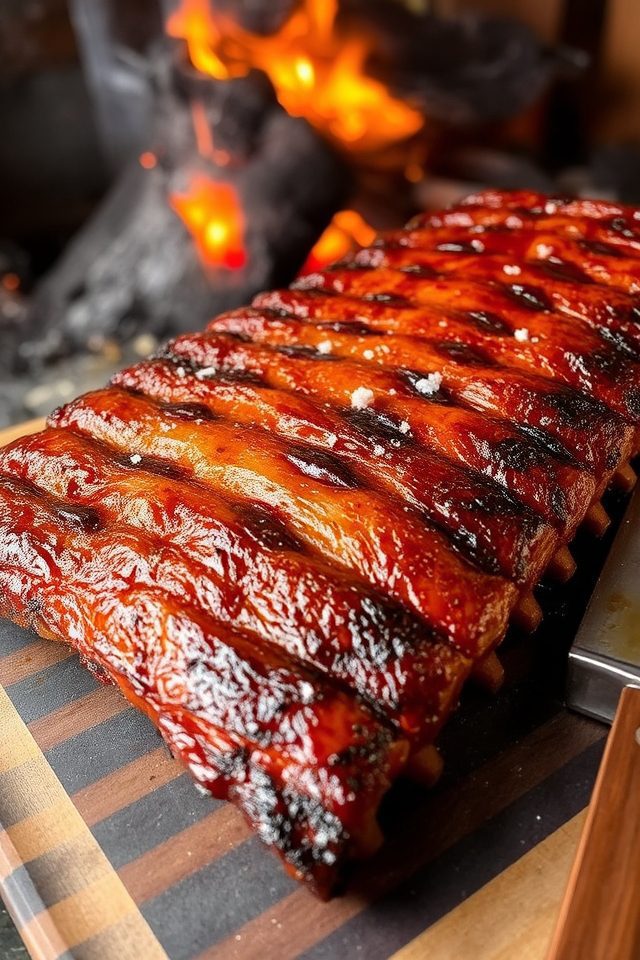 salted smoky grilled ribs