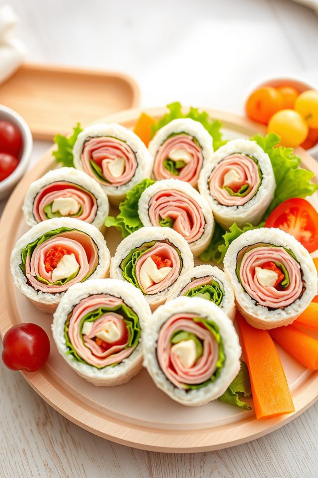 sandwiches resembling sushi rolls