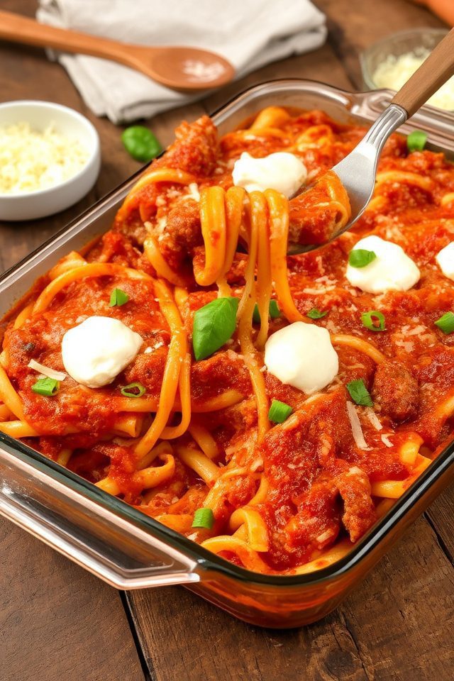 sausage ricotta mozzarella casserole