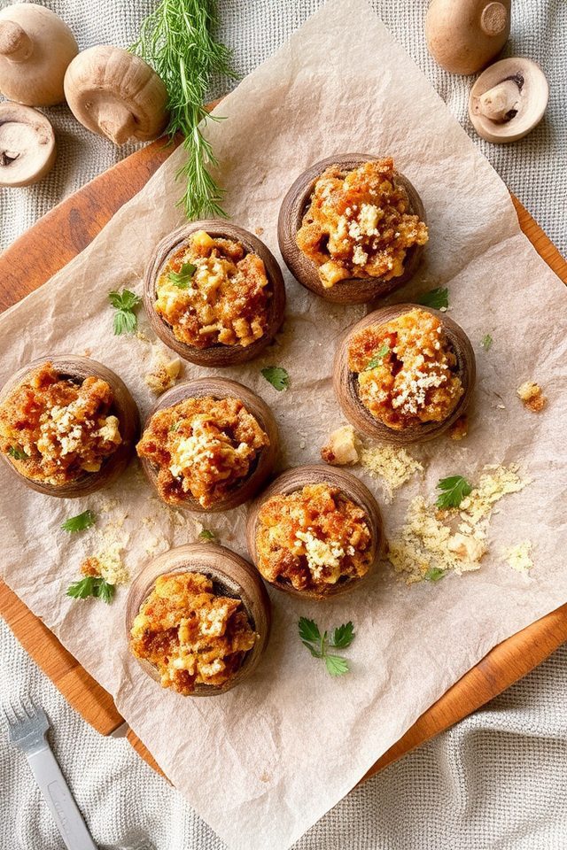 savory baked stuffed mushrooms