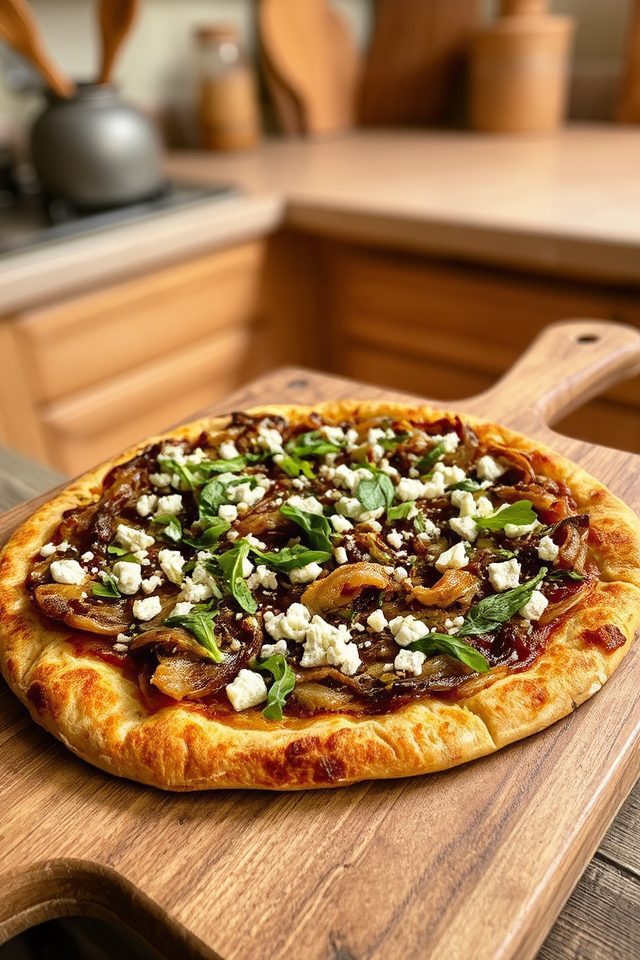 savory blue cheese pizza
