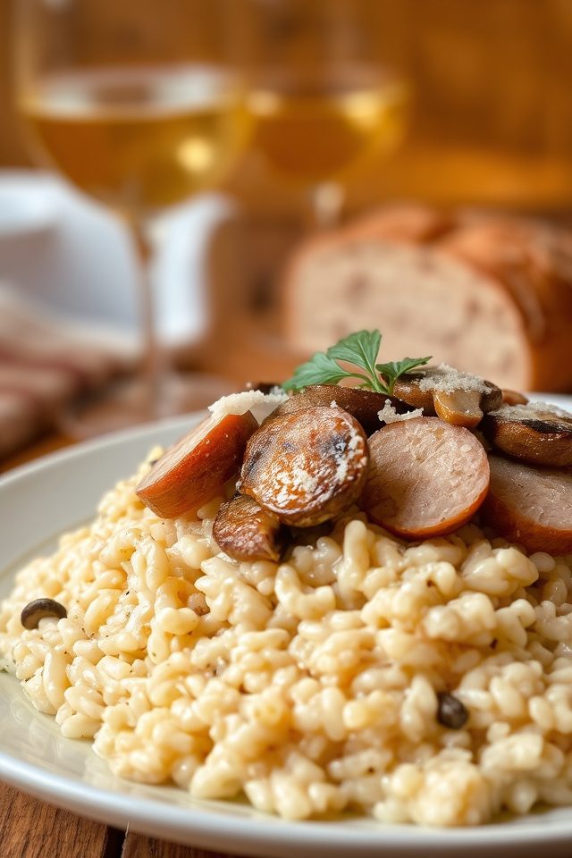 savory chicken sausage risotto