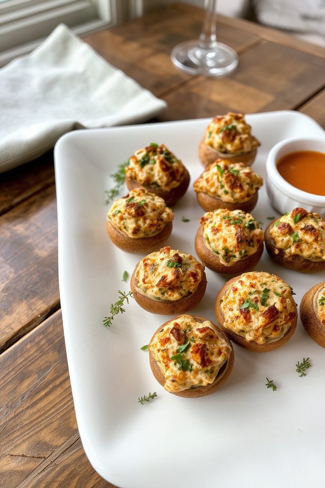 savory creamy stuffed mushrooms
