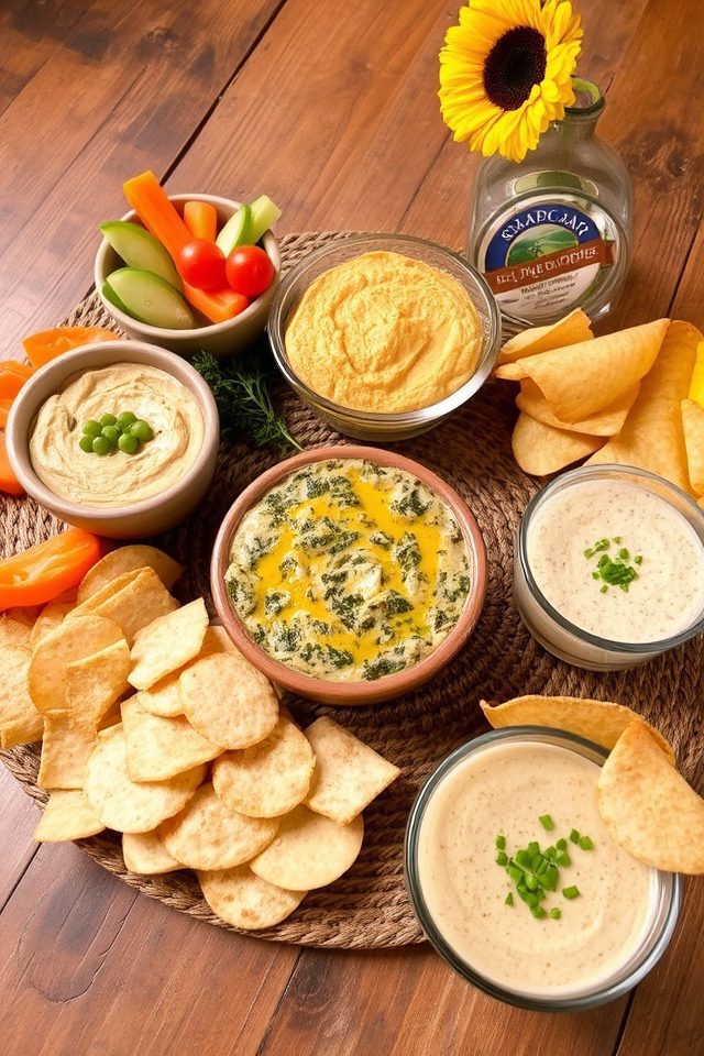 savory dips with chips