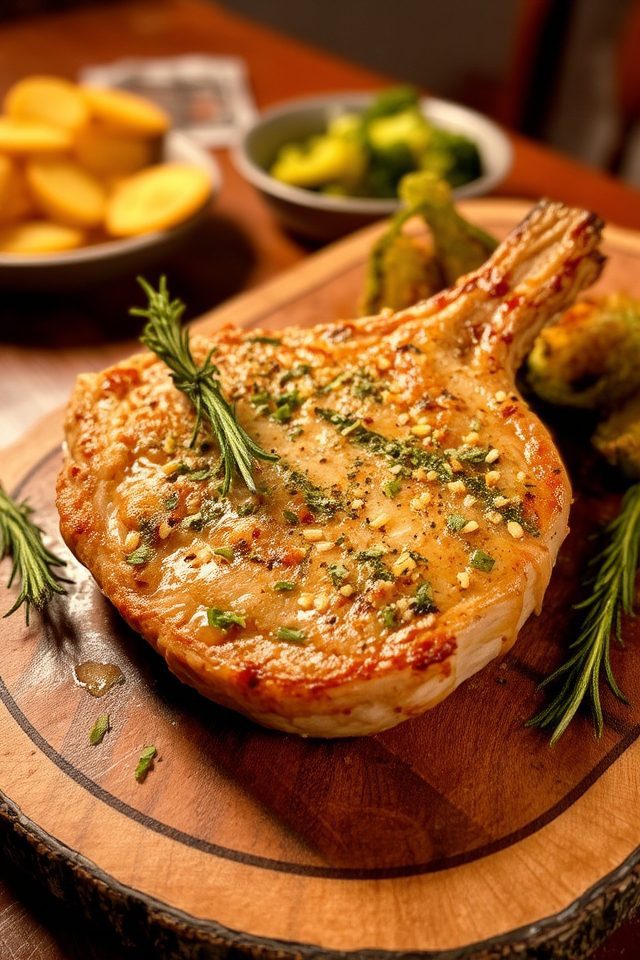 savory garlic pork chops