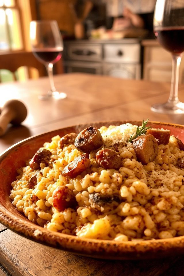 savory italian sausage risotto