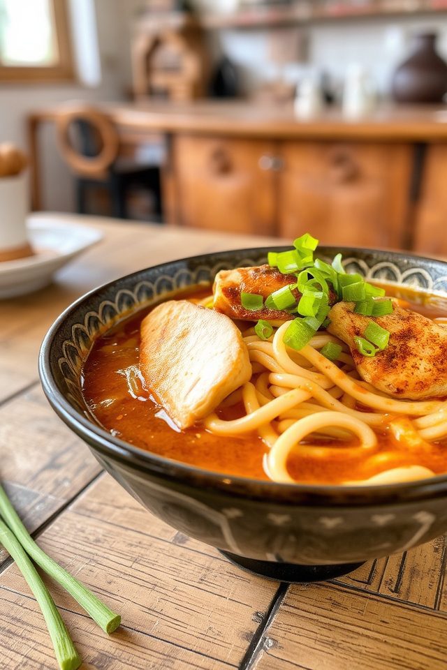 savory japanese udon noodles