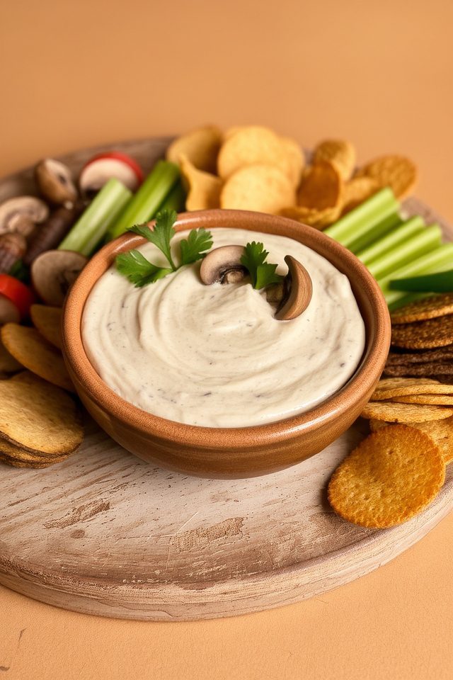 savory mushroom cream dip