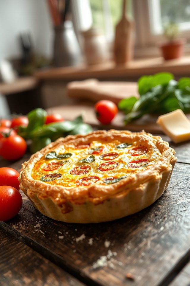 savory roasted tomato quiche
