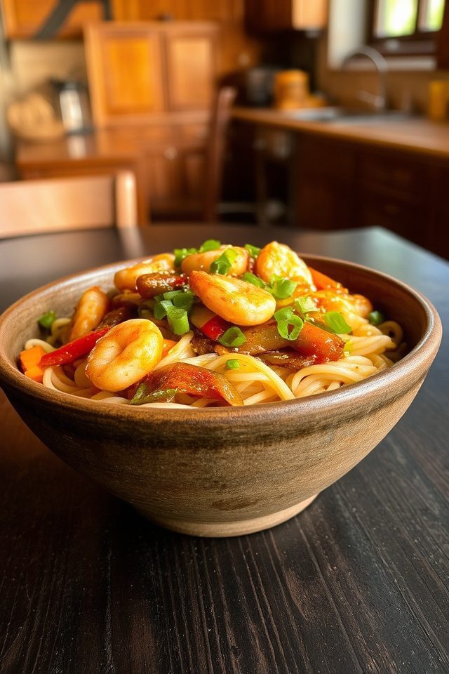 savory shrimp noodle dish