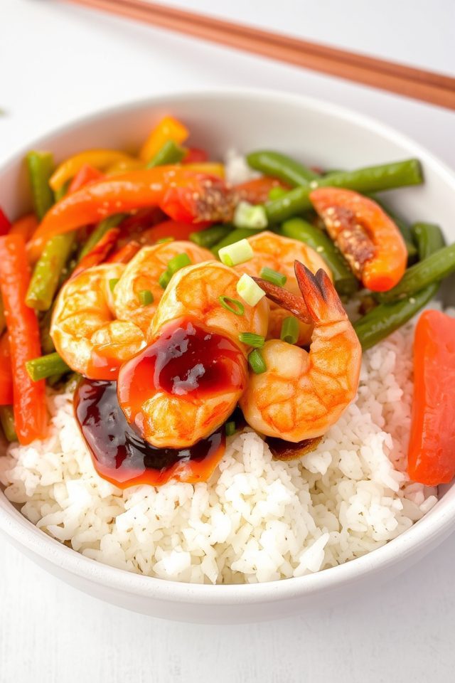 savory teriyaki shrimp dish