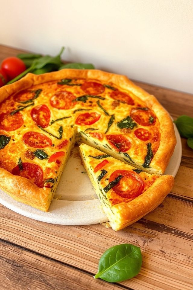 savory tomato spinach quiche