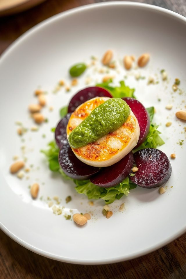 scallops with pesto sauce