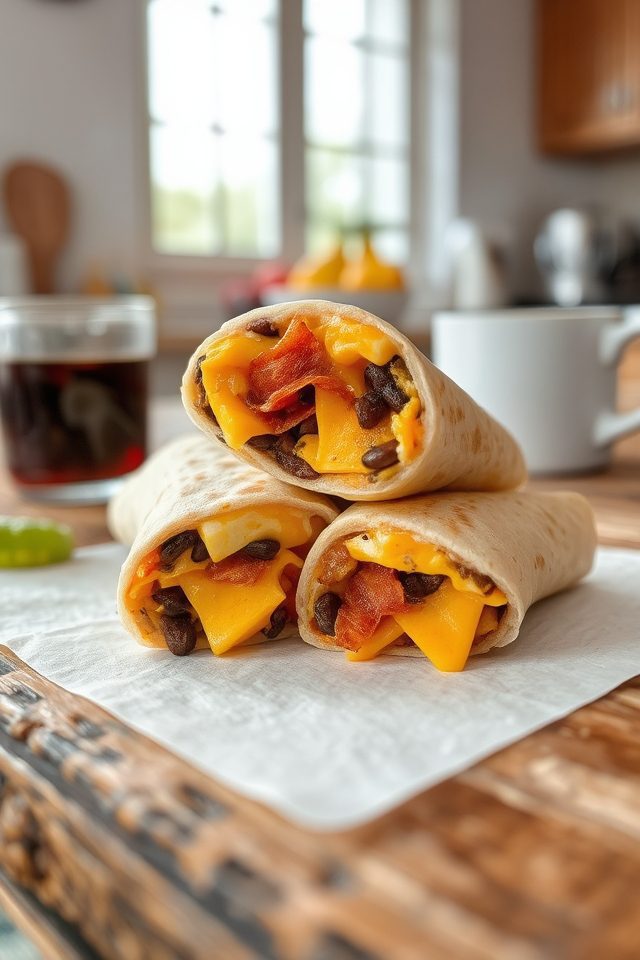 scrambled eggs breakfast burrito