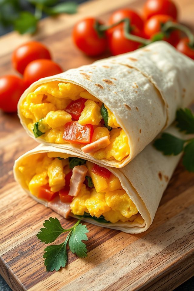 scrambled eggs dinner wraps