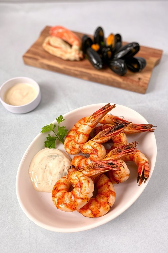 seafood enhanced with mayo