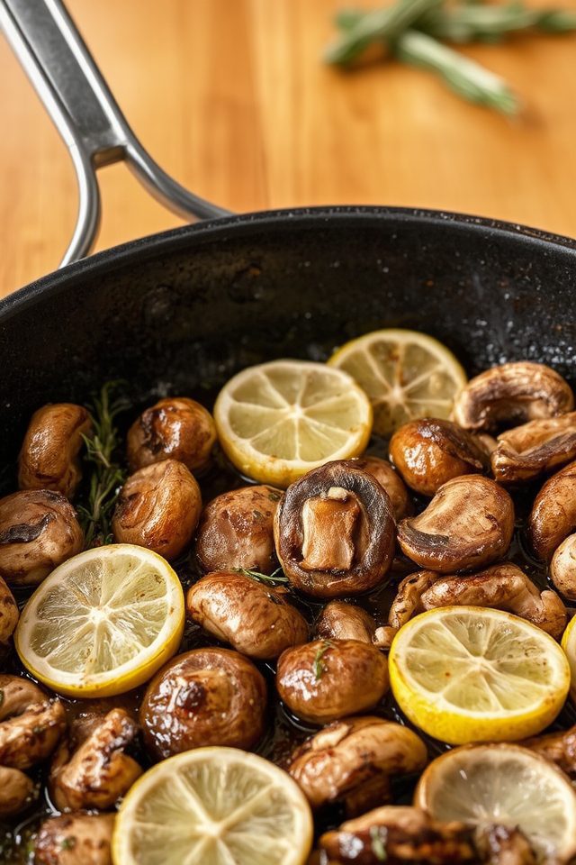 seared mushrooms with herbs