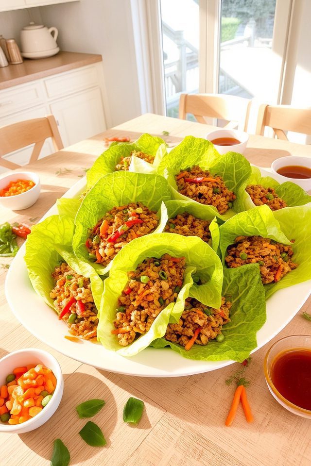 seasoned turkey lettuce wraps