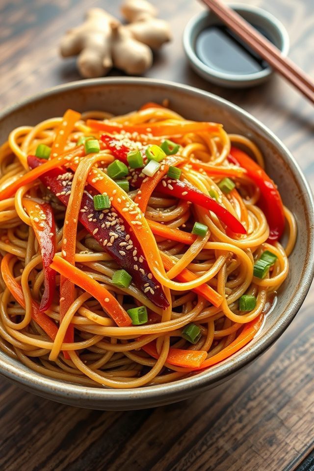 sesame ginger soba noodles