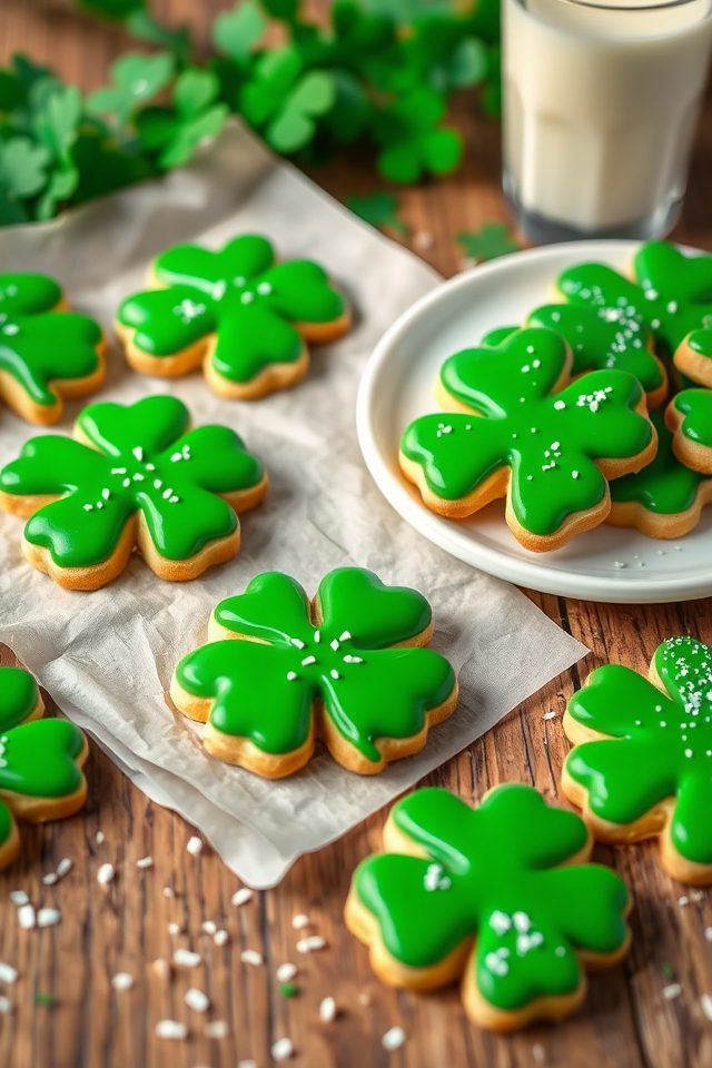 shamrock shaped sugar cookies