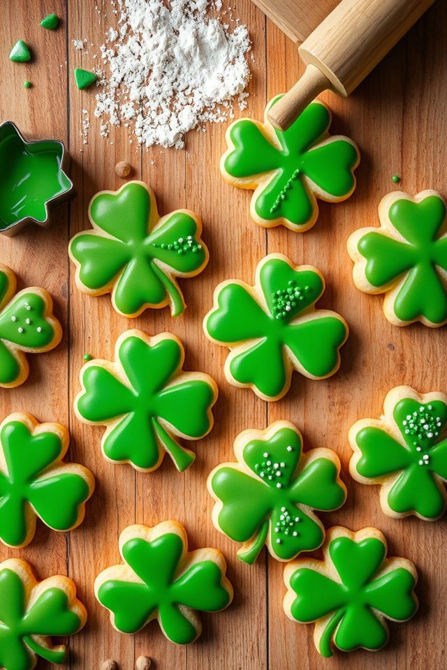 shamrock shaped sugar cookies