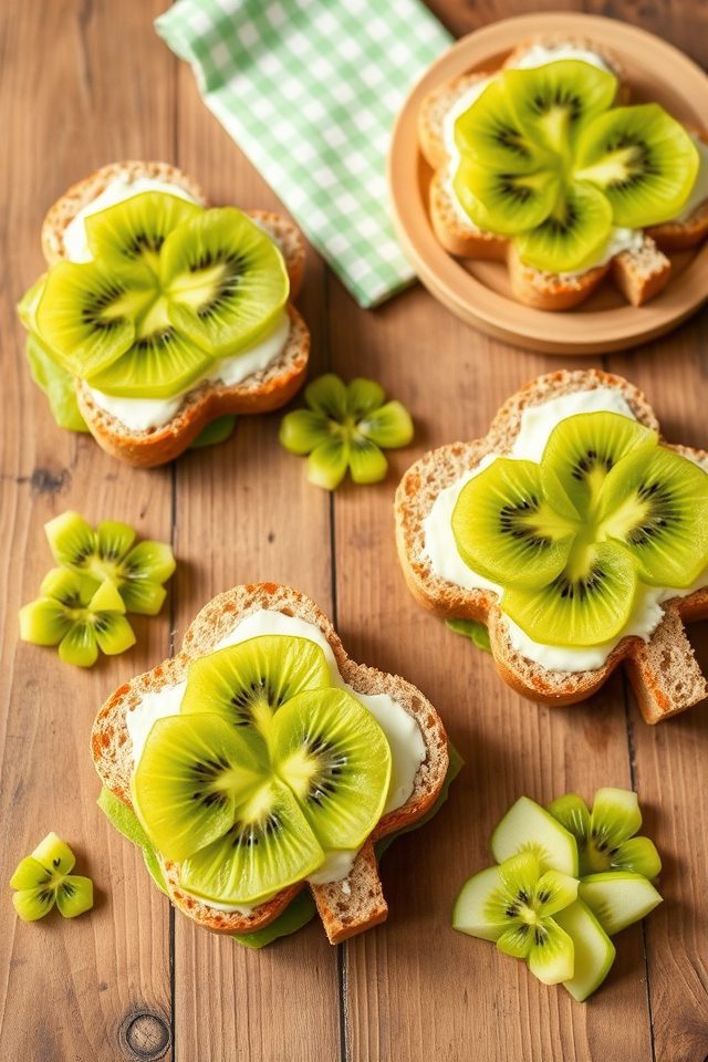 shamrock themed fruit sandwiches