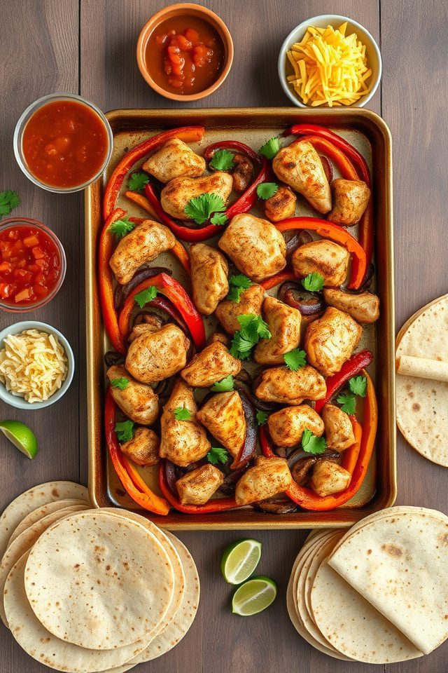 sheet pan chicken fajitas