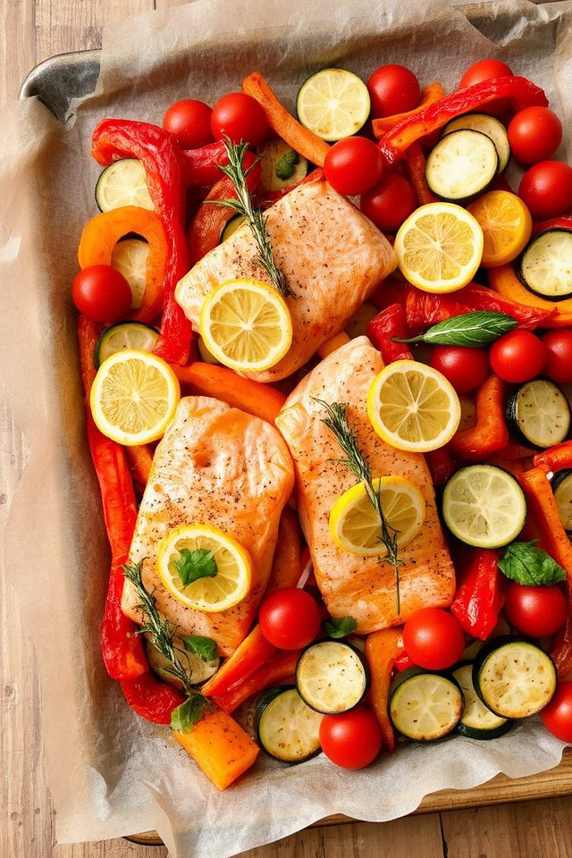 sheet pan lemon salmon