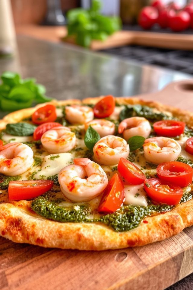 shrimp and pesto bliss
