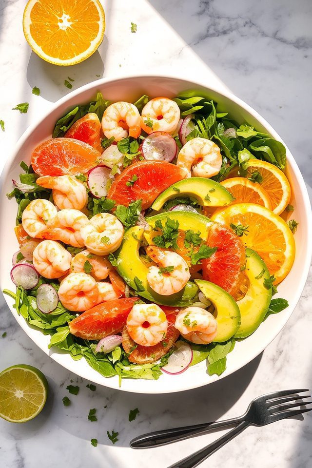 shrimp avocado citrus salad