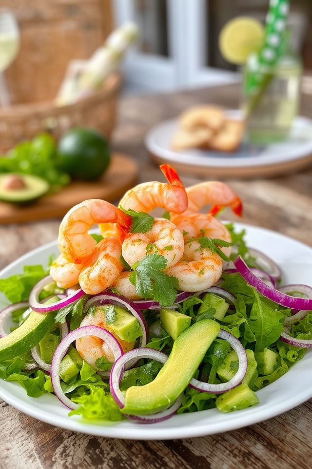 shrimp avocado summer salad