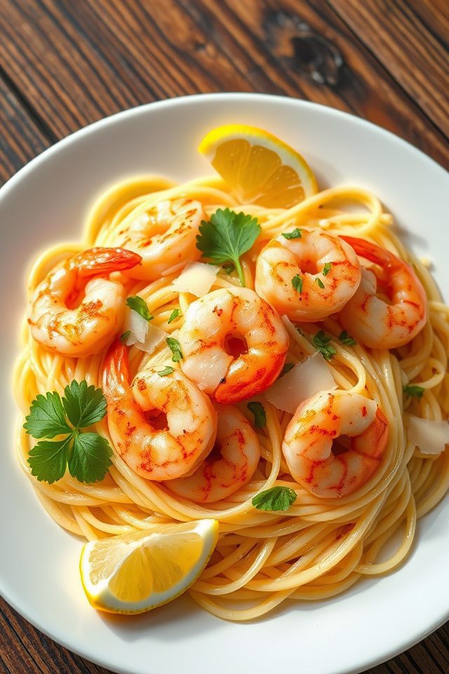 shrimp garlic butter pasta