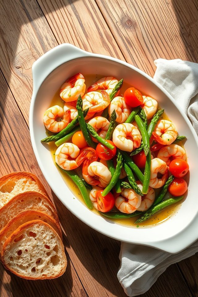 shrimp garlic vegetables butter