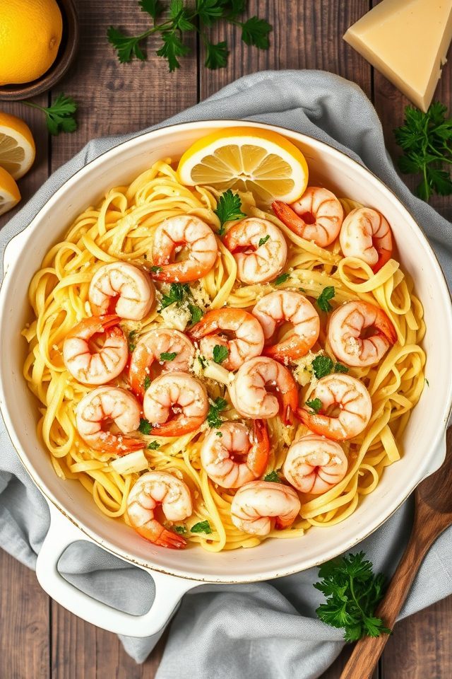 shrimp lemon creamy orzo