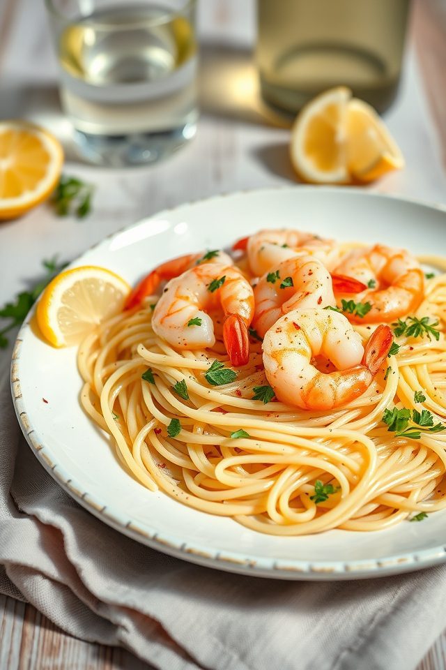 shrimp pasta lemon garlic