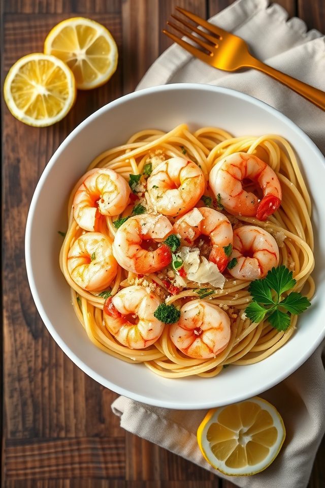 shrimp pasta lemon garlic
