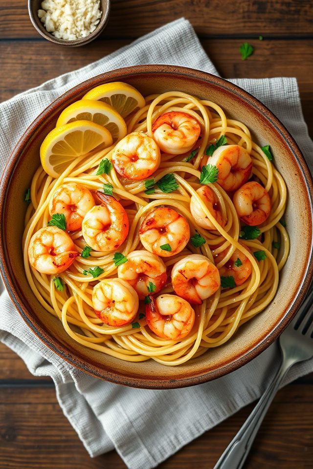 shrimp pasta with garlic