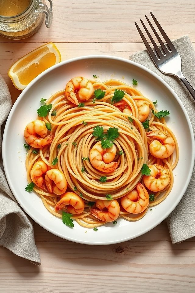 shrimp pasta with garlic