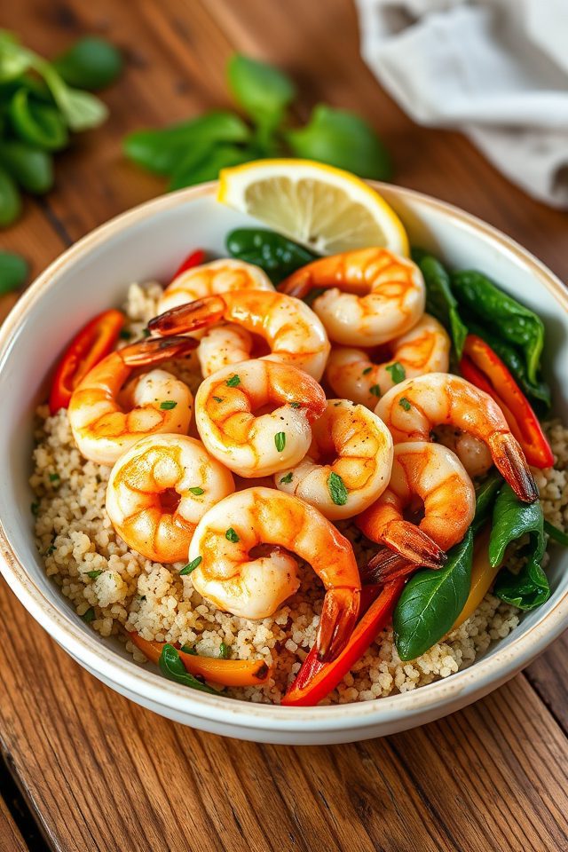 shrimp quinoa citrus flavor