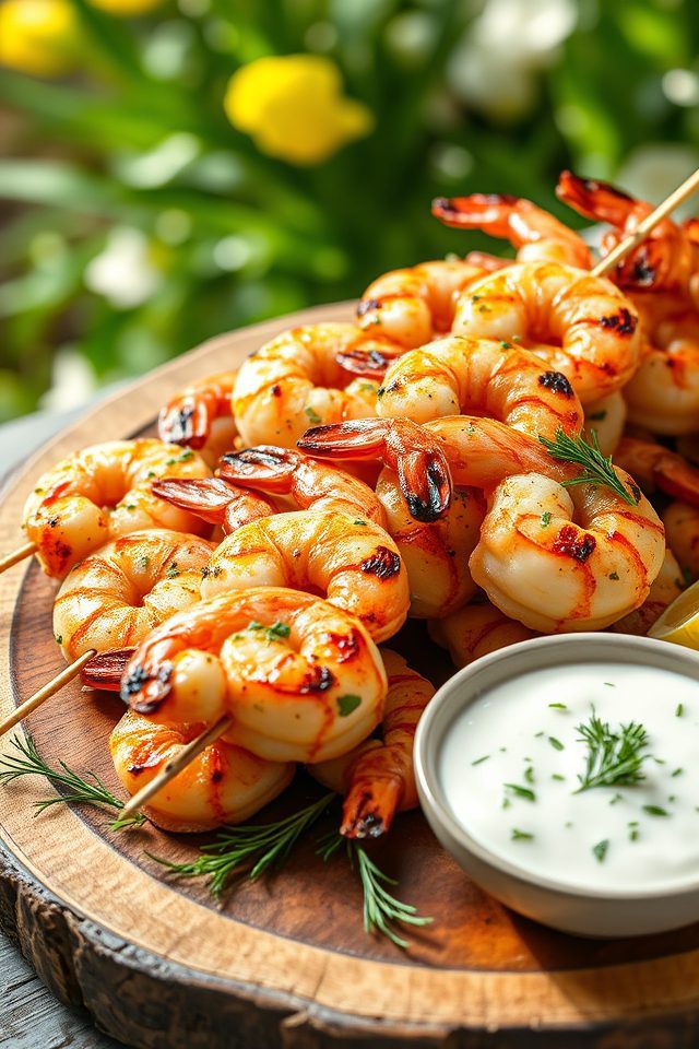 shrimp skewers lemon dill