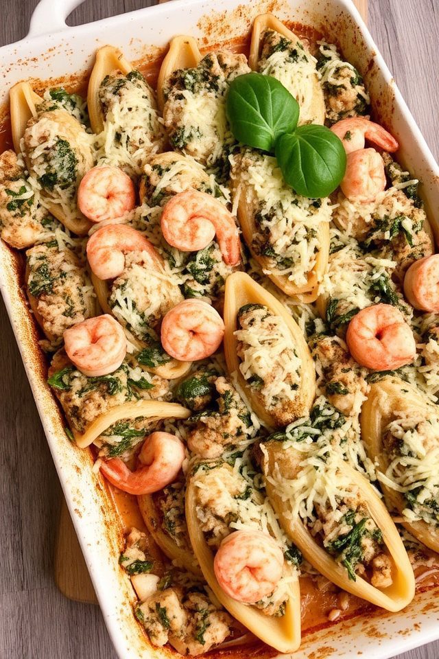 shrimp spinach stuffed shells