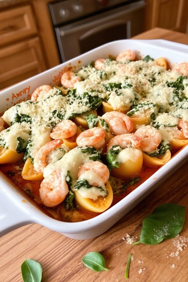 shrimp stuffed pasta dish
