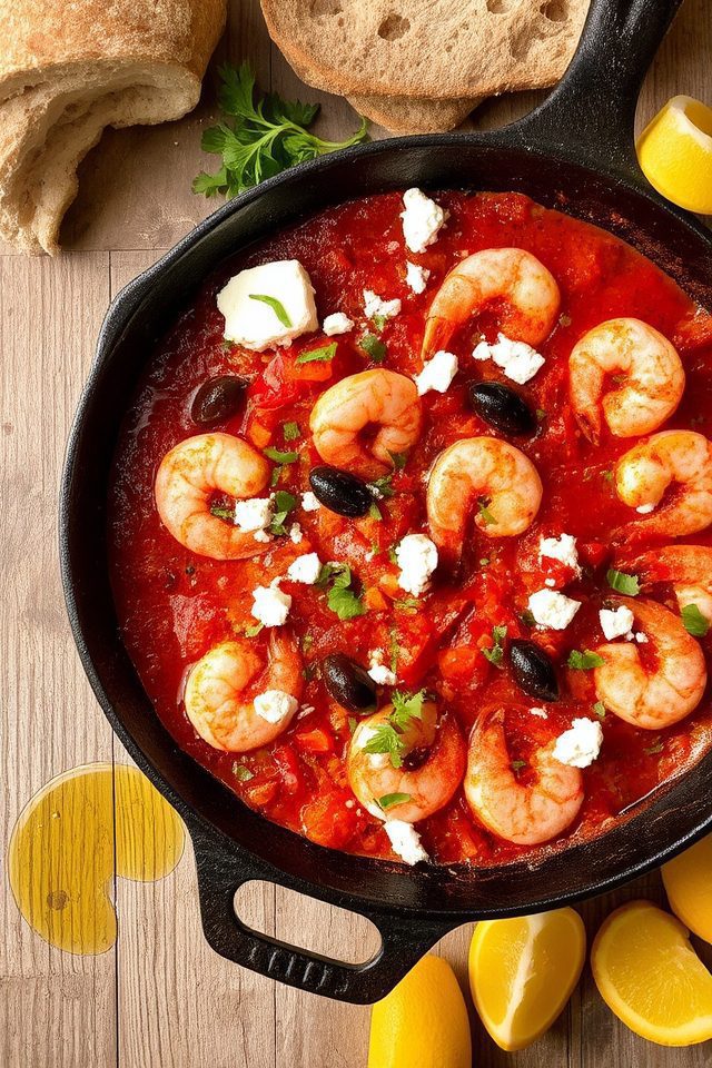 shrimp tomato feta olives