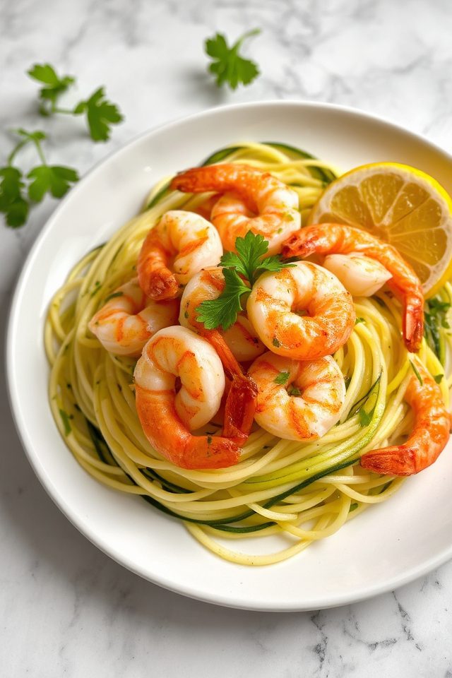 shrimp with zucchini noodles
