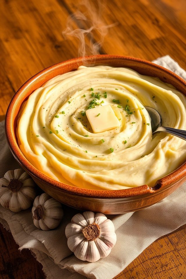 silky roasted garlic mash