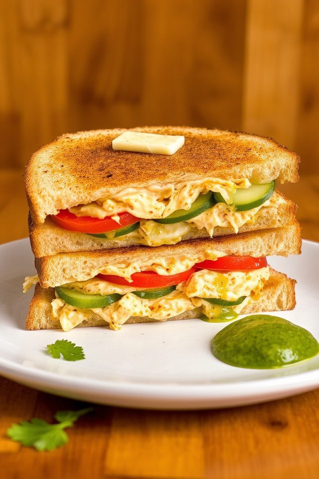simple delicious paneer sandwich