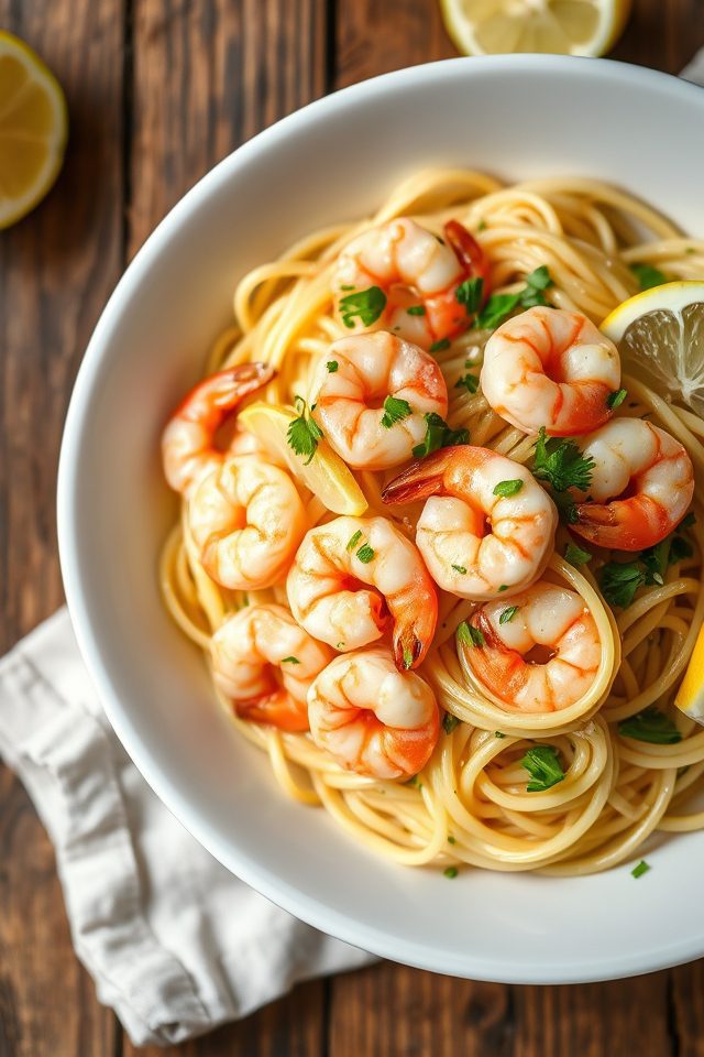 simple garlic shrimp pasta